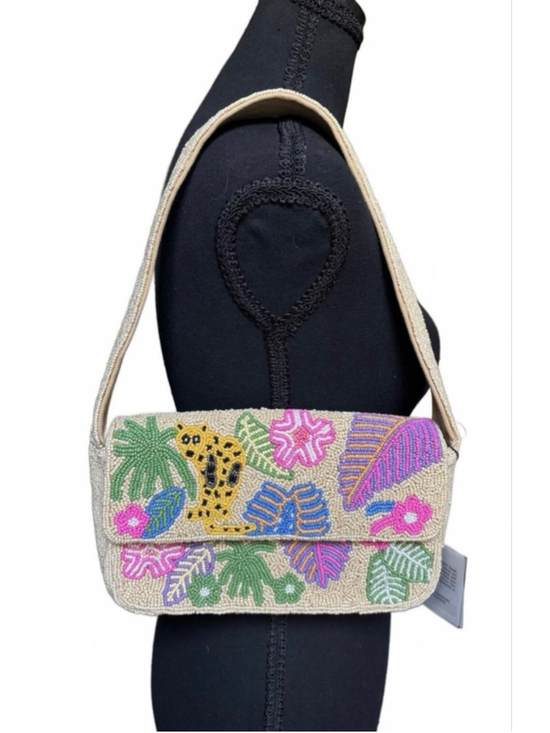 America & Beyond Handbags - New VIRAL Hand Beaded Perfect Vacation Cheetah Shoulder Bag by America & Beyond
